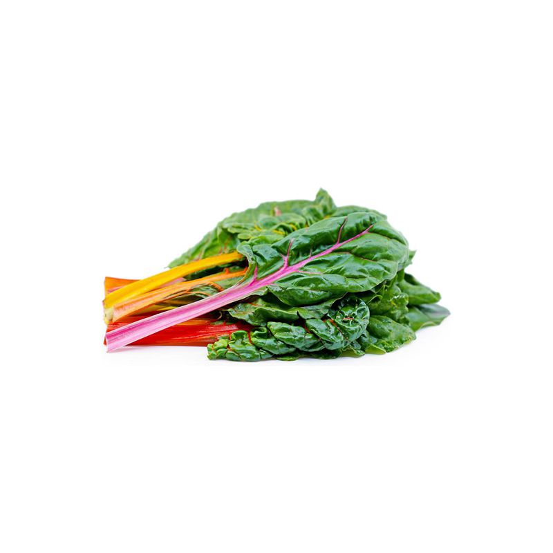 vegetable rainbow chard against a white background