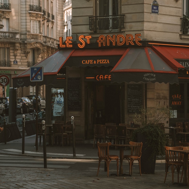 cafe in paris france on a street corner