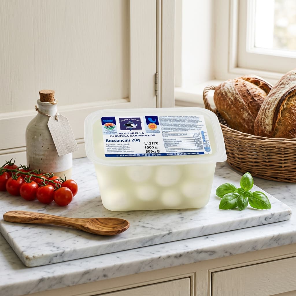 Bocconcini di Bufala, D.O.P Regina Vollturno, 500g bocconcini_di_bufala,_d.o.p_regina_vollturno,_500g