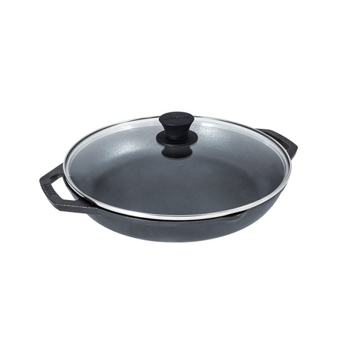 lodge_chefs_pan_with_loop_handle_&_glass_lid,_cast_iron_30.5cm