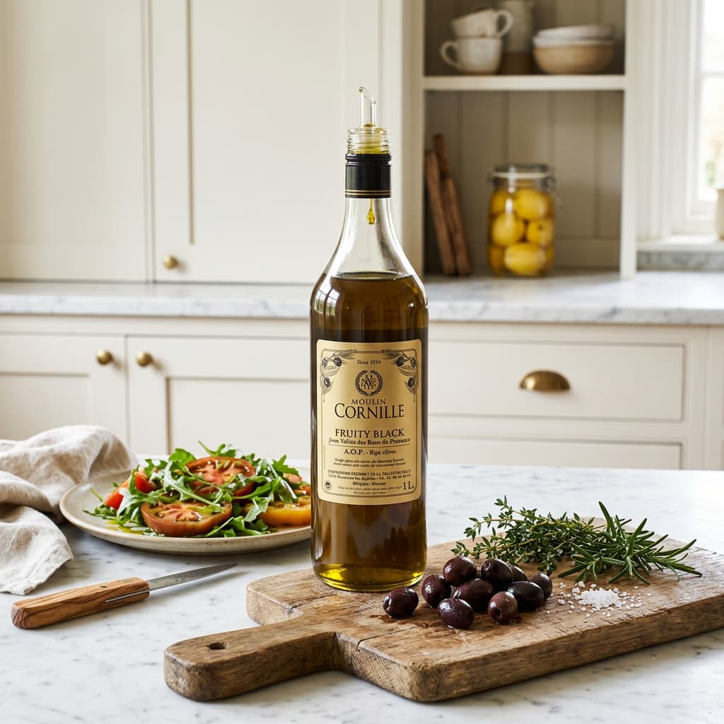 Extra Virgin Olive Oil, Apo Moulin De Cornille, Fruity Black extra_virgin_olive_oil,_apo_moulin_de_cornille,_fruity_black