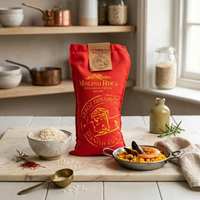 dinamita_rice,_red_cloth_bag,_molino_roca_arroz_1