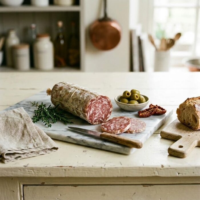 tomate_sechee_&_olive_vert_saucisson,(sundried_tomatoes_&_green_olives),_french_salami