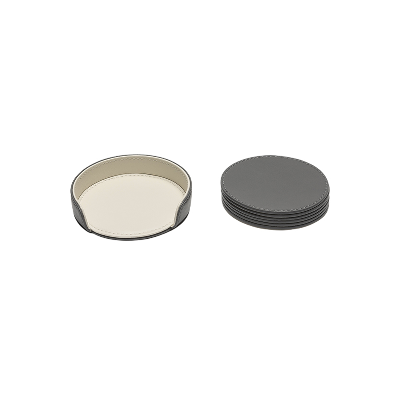 foglizzo_1921,_dali_leather_soft_round_coaster_set,_pietra_grey