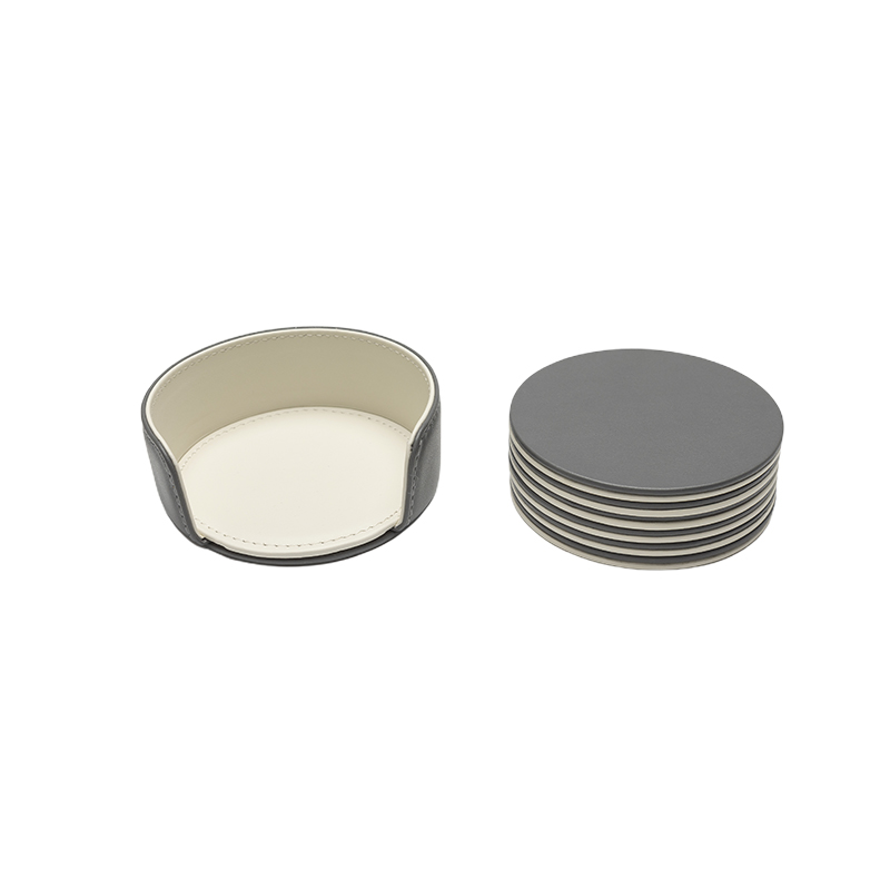 foglizzo_1921,_mondrian_leather_round_coaster_set,_pietra_grey