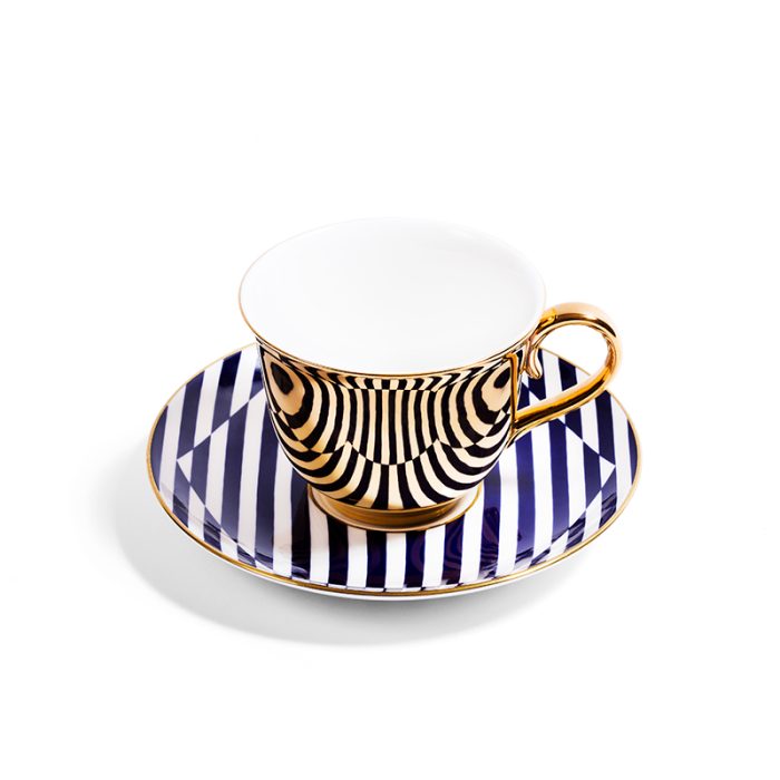 richard_brendon_superstripe_tea_saucer_&_gold_reflect_teacup