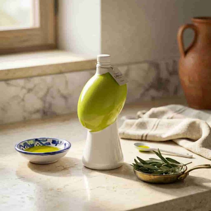 Cirulli Olive Cermaic Bottle Lime Green