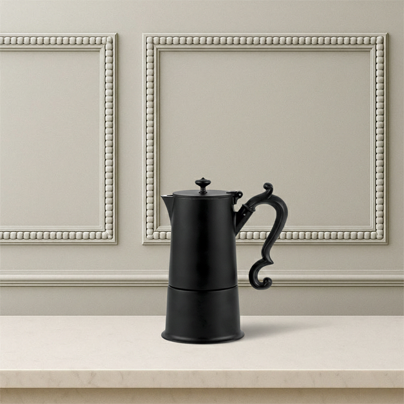 Lady-Anne,-Coffee-Pot,-By-Lara-Caffi,-4-Tazze,-Black lady-anne,-coffee-pot,-by-lara-caffi,-4-tazze,-black