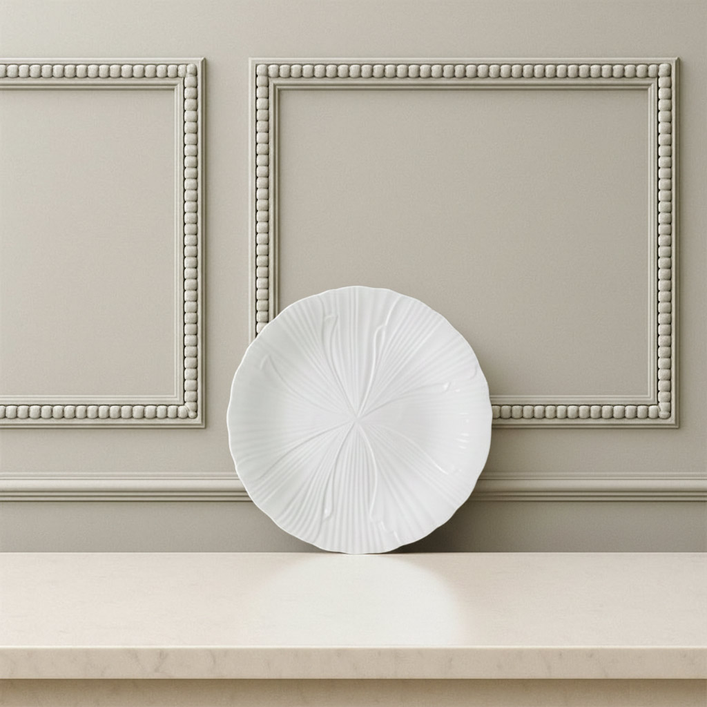 White-Leaves,-Flate-Plate,-26-CM white-leaves,-flate-plate,-26-cm