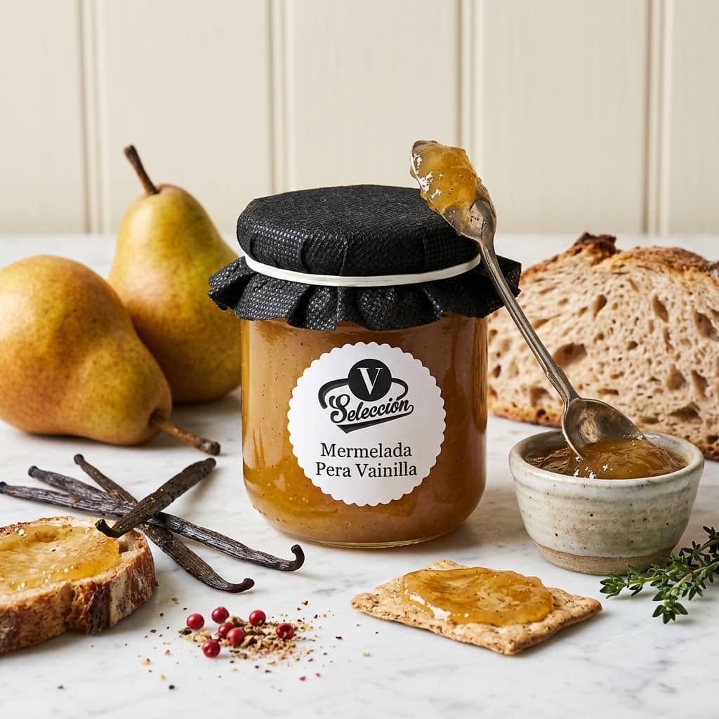 Conservas Virto, Pear Jam with Vanilla Essence, Glass Jar 207g conservas_virto,_pear_jam_with_vanilla_essence,_glass_jar_207g