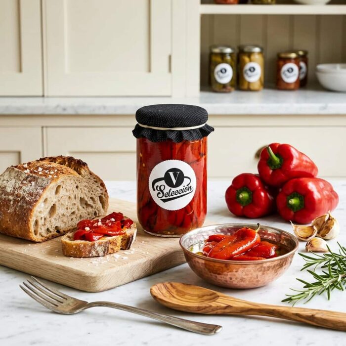 conservas_virto,_whole_piquillo_peppers,_extra,_glass_jar_314g