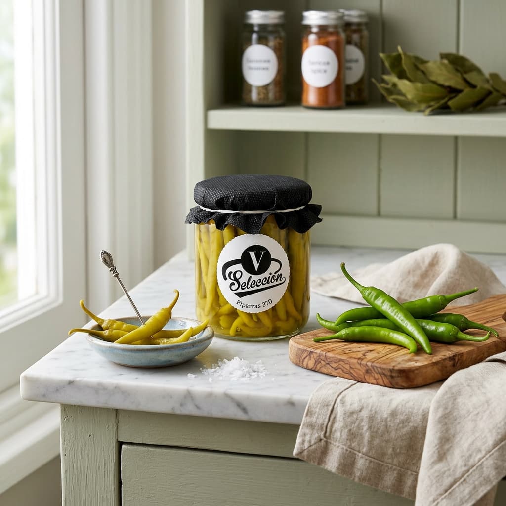 Conservas Virto, Piparras, Pickled Chillies, Glass Jar 370g conservas_virto,_piparras,_pickled_chillies,_glass_jar_370g