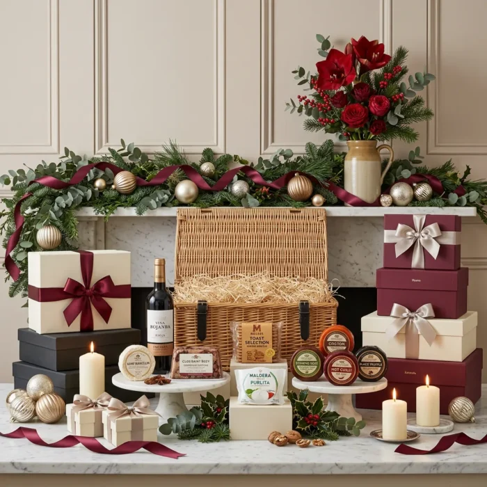 artisan_christmas_cheeseboard_and_wine_hamper_with_wine,_foie_gras_and_crackers