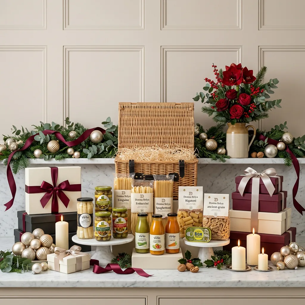 Artisan Christmas Table Hamper - Christmas Gift artisan_christmas_table_hamper_with_foie_gras,_preserved_vegetables_and_olives