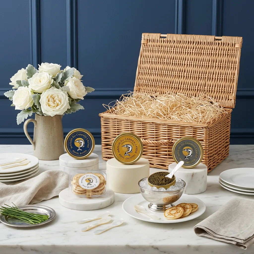 Caviar Tasting Hamper 3 x 30g - Caviar Gift caviar_tasting_hamper_3_x_30g_with_caviar_and_blinis