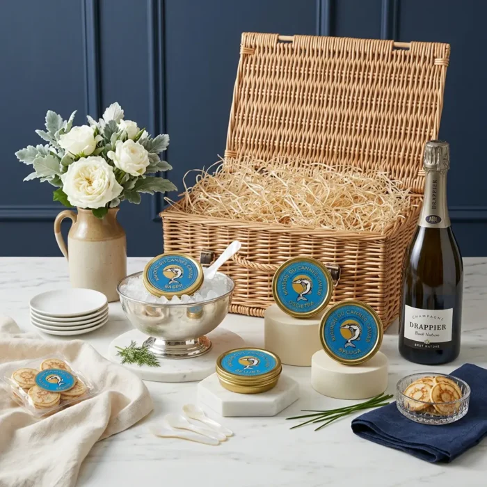 caviar_tasting_and_champagne_hamper_3_x_10g_with_caviar,_blinis_and_wine