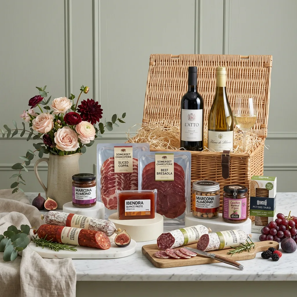 Charcuterie And Wine Hamper - British Charcuterie Gift charcuterie_and_wine_hamper_with_british_somerset_charcuterie