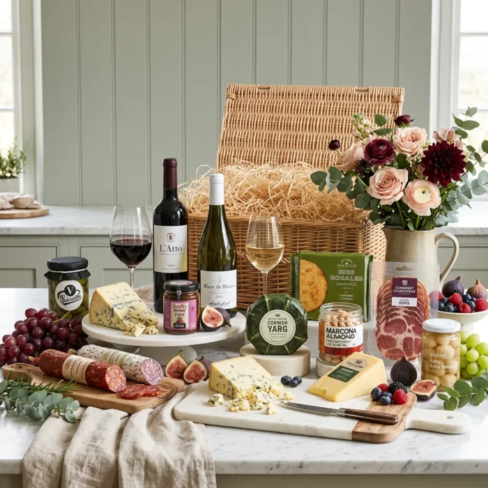 cheese_charcuterie_and_wine_hamper_with_red_and