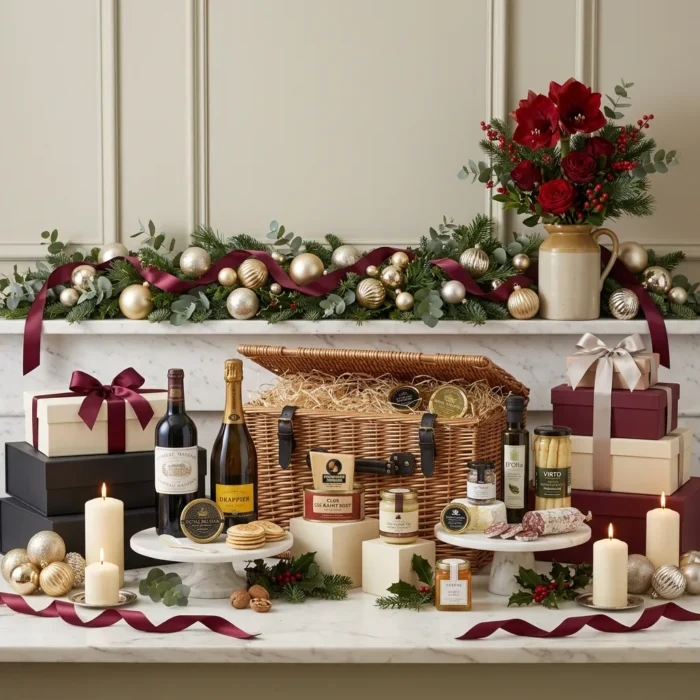 collector's_christmas_trunk_with_chateau_margaux_with_wine,_caviar_and_blinis
