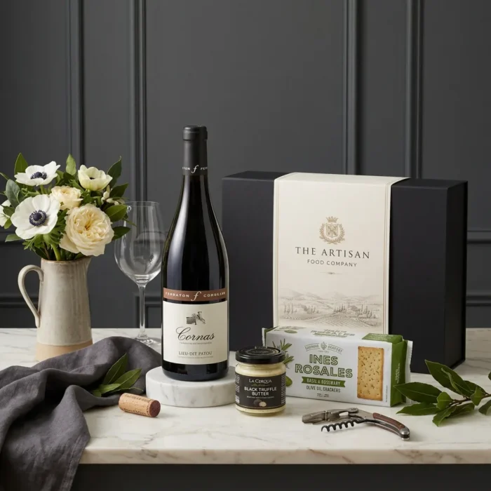 cornas_and_truffle_butter_gift_with_wine,_truffle_and_crackers
