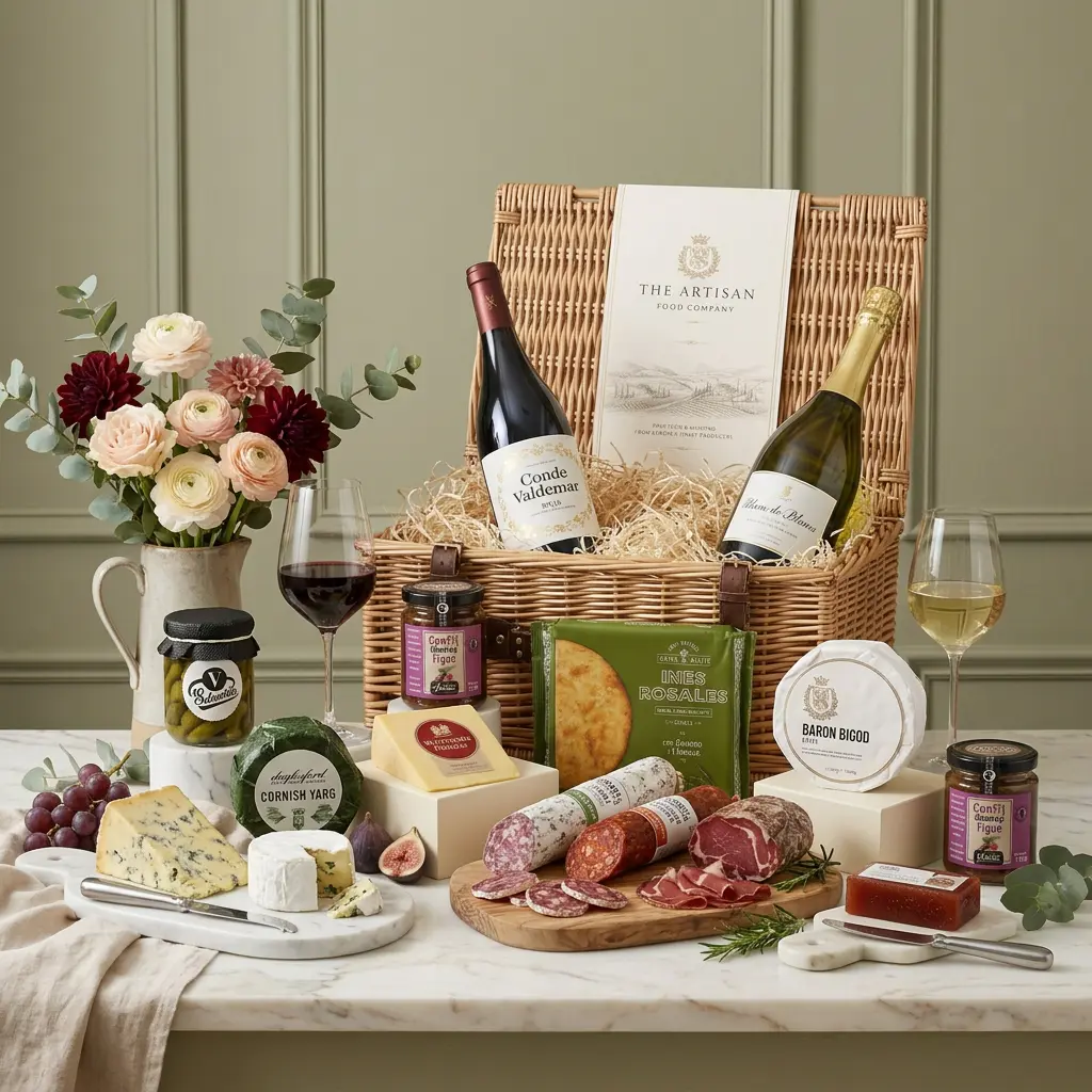 Deluxe Cheese Charcuterie And Wine Hamper - British Gift deluxe_cheese_charcuterie_and_wine_hamper