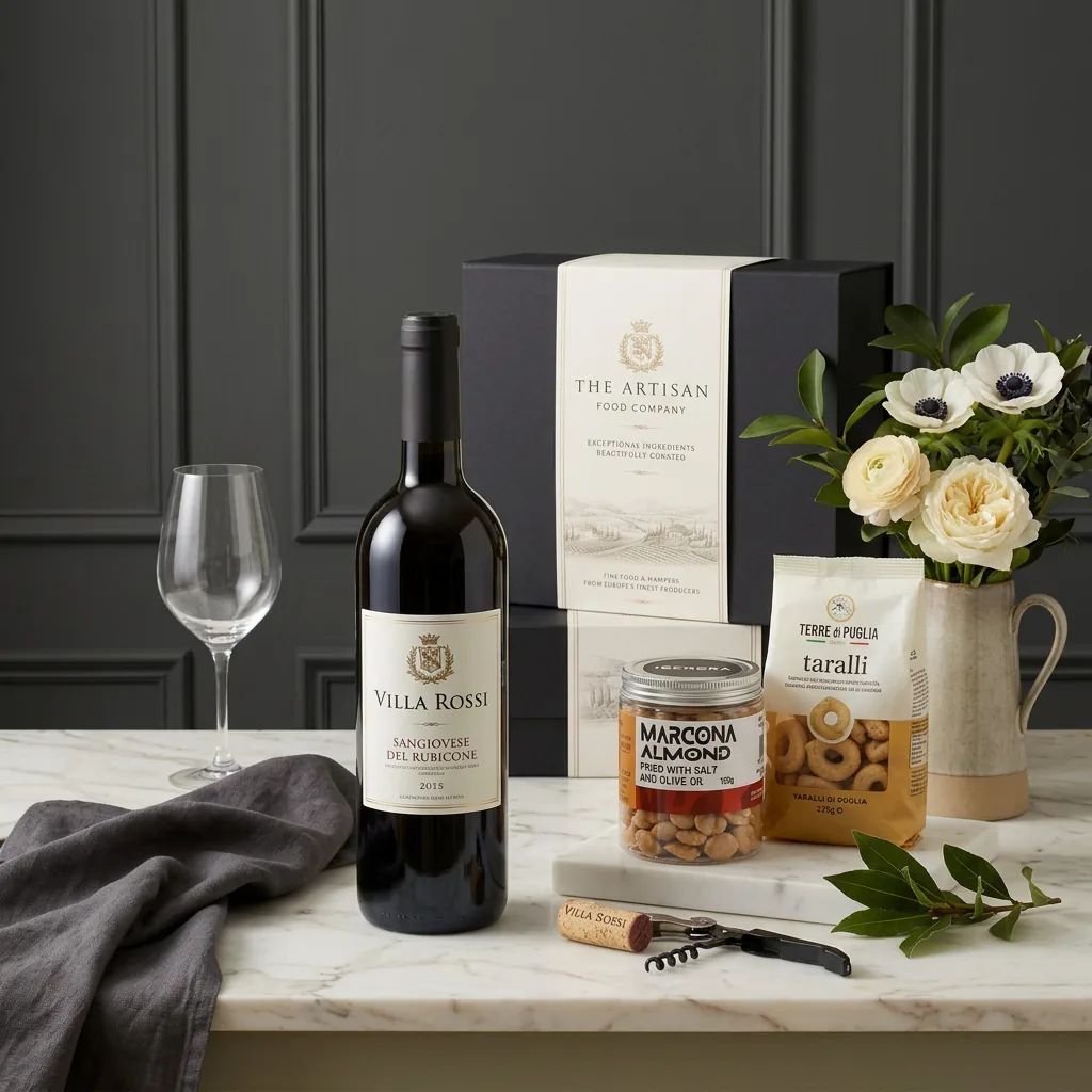Everyday Red Wine Gift - Wine Gift Box everyday_red_wine_gift_with_wine,_almonds_and_crackers