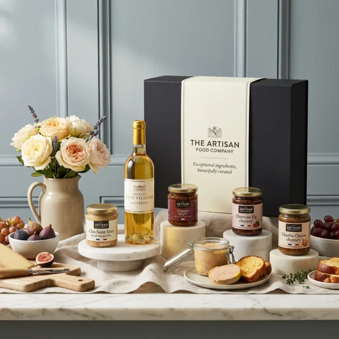 foie_gras_and_sauternes_hamper_with_wine,_foie_gras_and_chutney