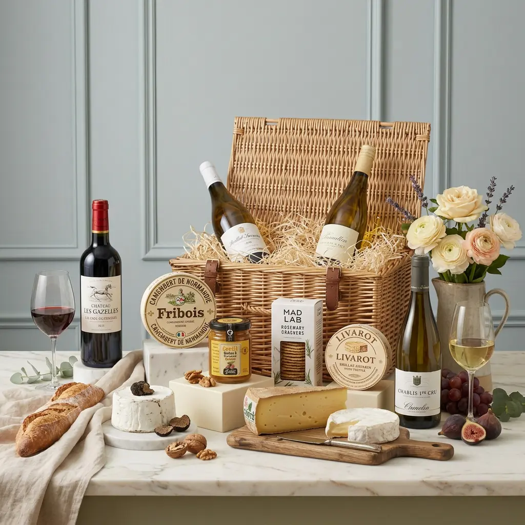 French Cheese And Wine Hamper - French Gift french_cheese_and_wine_hamper