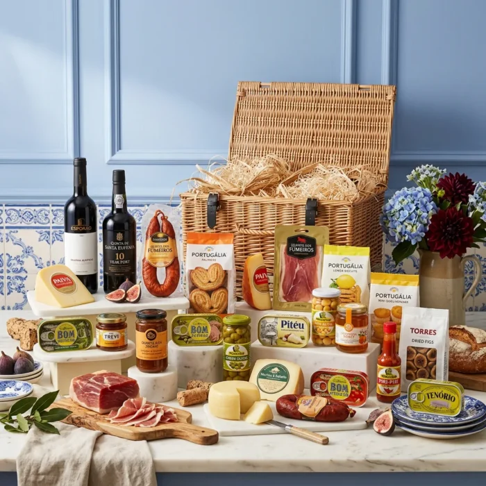 gourmet_portuguese_food_hamper_with_wine,_cheese_and_charcuterie