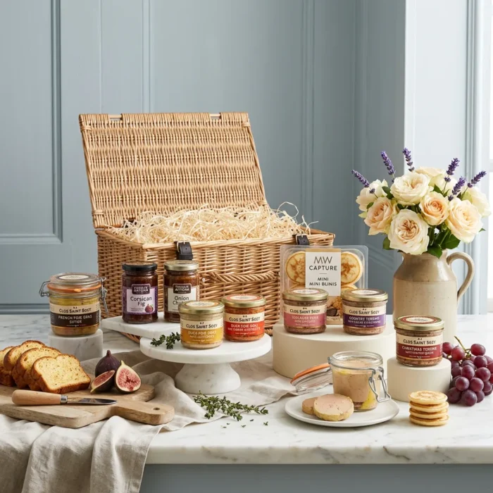 grand_foie_gras_hamper_with_foie_gras,_chutney_and_blinis