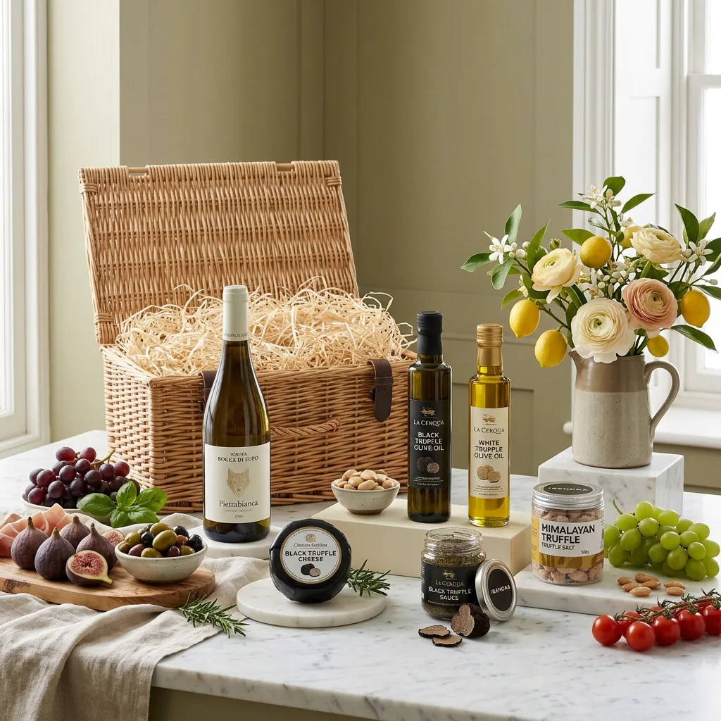 Grand Truffle and Wine Hamper - Truffle Gift grand_truffle_and_wine_hamper_with_wine,_truffle_and_cheese