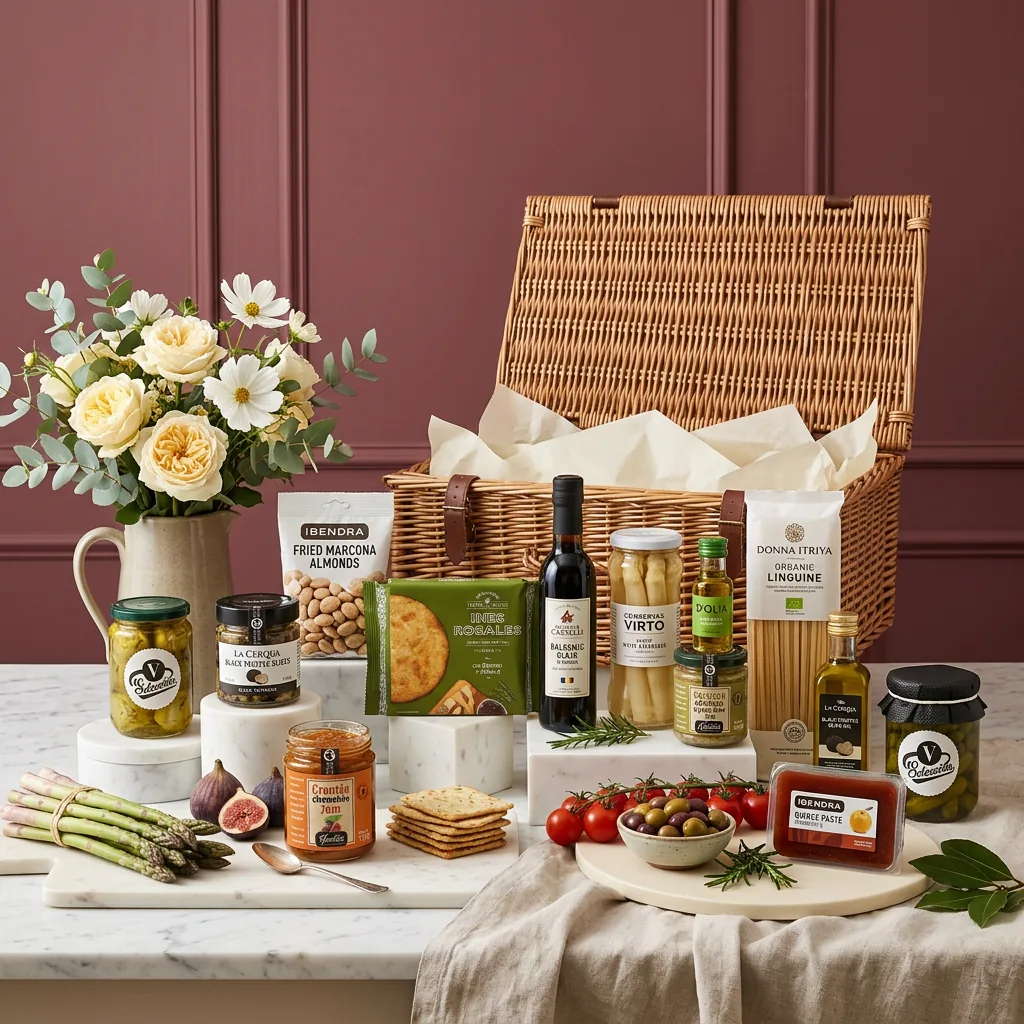 Grand Vegetarian Hamper - Vegetarian Gift grand_vegetarian_hamper_with_preserved_vegetables,_jam_and_truffle