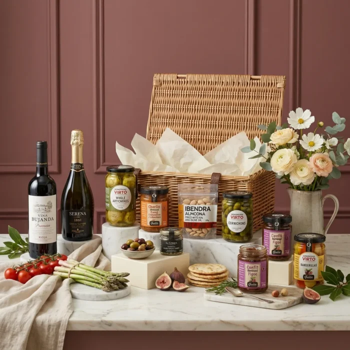 grand_vegetarian_and_wine_hamper_with_wine,_preserved_vegetables_and_jam
