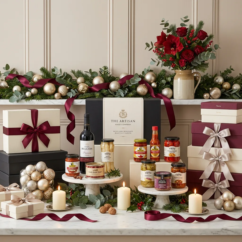 Great Christmas Table and Wine Hamper - Christmas Gift great_christmas_table_and_wine_hamper_with_wine,_foie_gras_and_preserved_vegetables