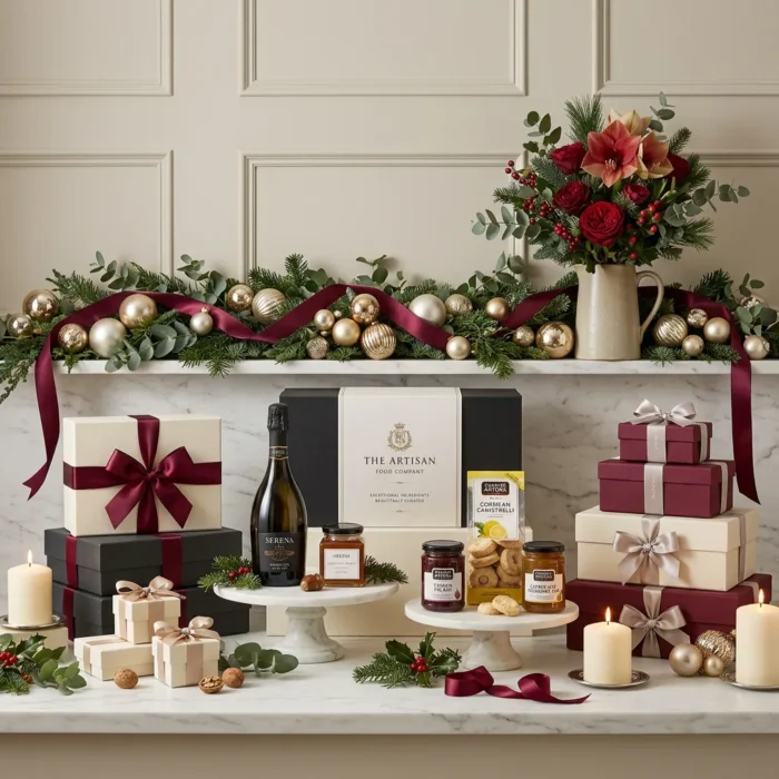 little_christmas_sweet_and_wine_hamper_with_wine,_honey_and_biscuits