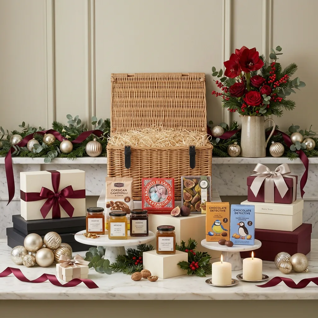 Magnificent Christmas Sweet Hamper - Christmas Gift magnificent_christmas_sweet_hamper_with_honey,_biscuits_and_dried_fruit