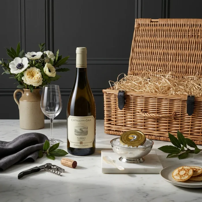 nibbio_della_sala_and_caviar_gift_with_wine,_caviar_and_blinis