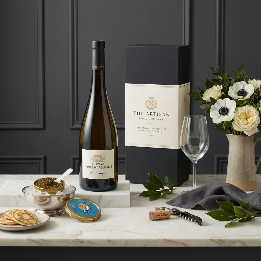 Provence Rose and Caviar Gift - Caviar Gift Box provence_rose_and_caviar_gift_with_wine,_caviar_and_blinis