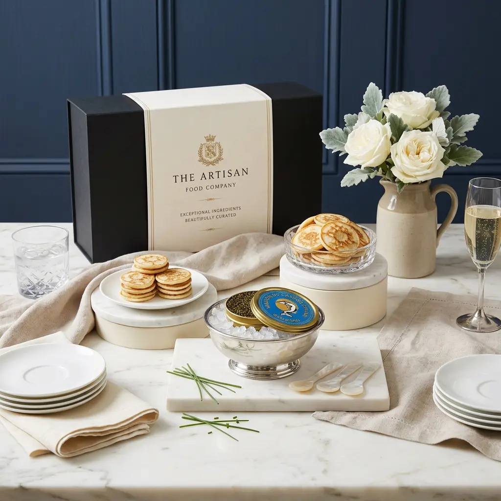 Royal Baerii Caviar Hamper 50g - Caviar Gift royal_baerii_caviar_hamper_50g_with_caviar_and_blinis