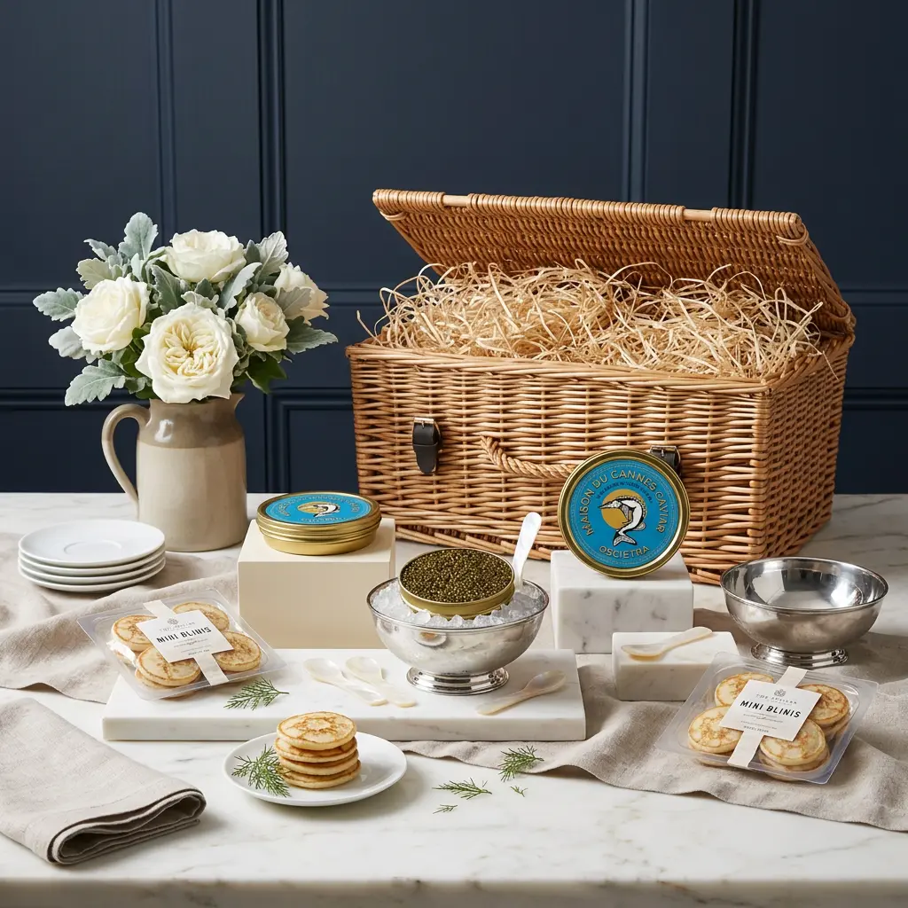 Royal Beluga Caviar Hamper 125g - Caviar Gift royal_beluga_caviar_hamper_125g_with_caviar_and_blinis
