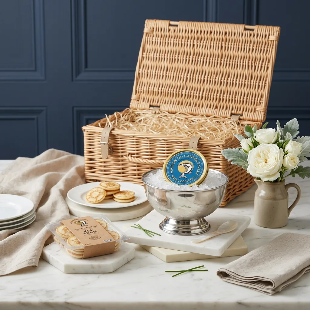 Royal Oscietra Caviar Hamper 125g - Caviar Gift royal_oscietra_caviar_hamper_125g_with_caviar_and_blinis