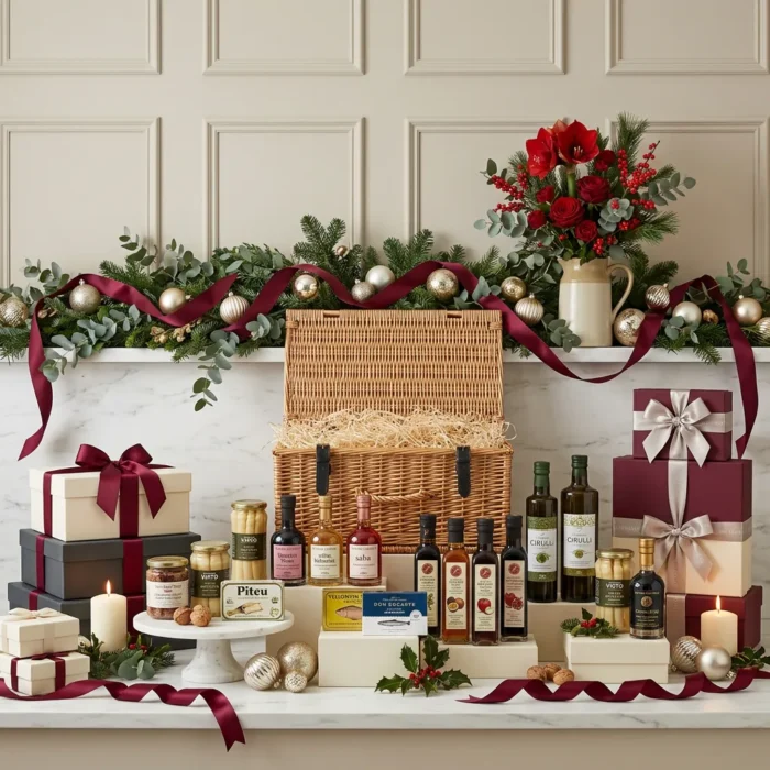 ultimate_christmas_table_hamper_with_foie_gras,_preserved_vegetables_and_tinned_fish