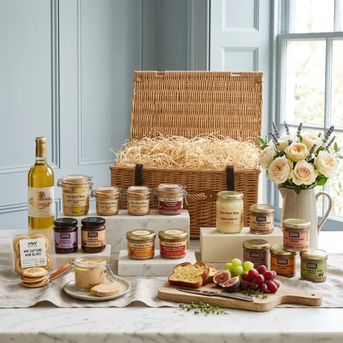 ultimate_foie_gras_and_wine_hamper_with_wine,_foie_gras_and_chutney