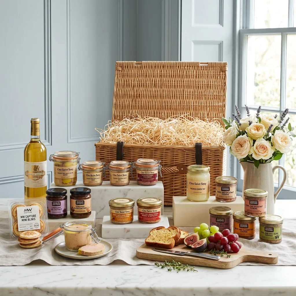 Ultimate Foie Gras and Wine Hamper - Foie Gras Gift ultimate_foie_gras_and_wine_hamper_with_wine,_foie_gras_and_chutney