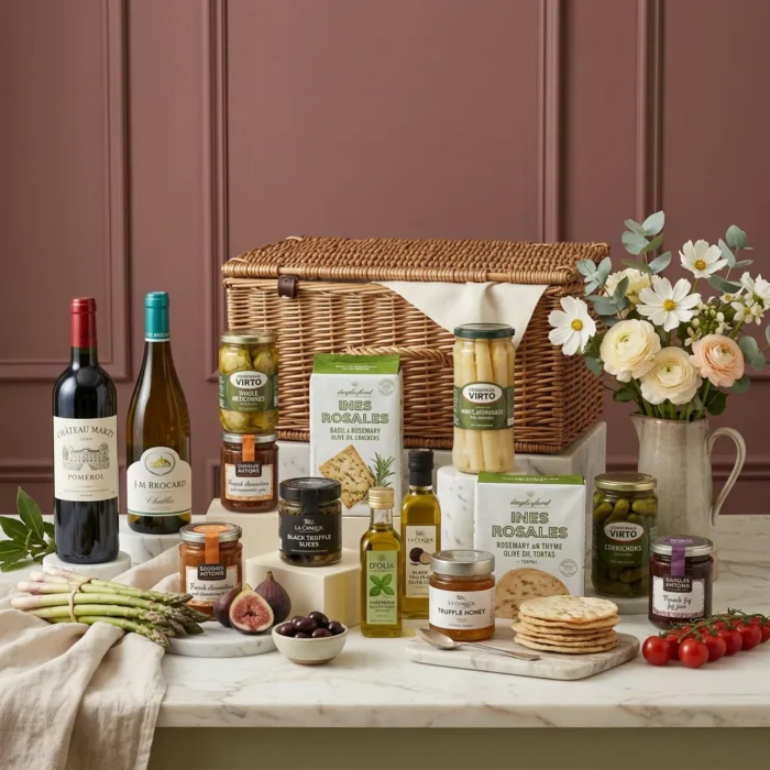 ultimate_vegetarian_and_wine_hamper_with_wine,_preserved_vegetables_and_jam