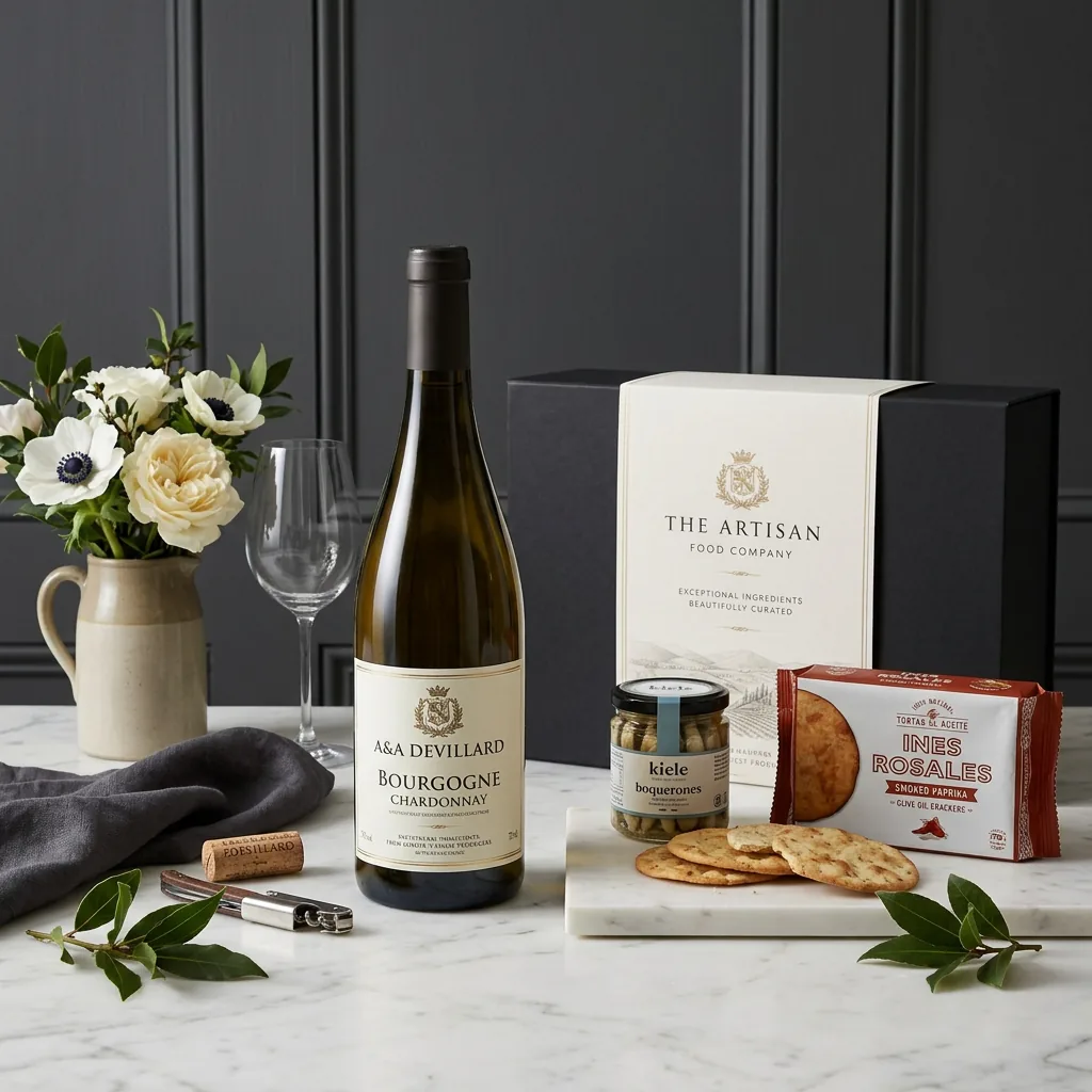 White Burgundy and Anchovy Gift - Wine Gift Box white_burgundy_and_anchovy_gift_with_wine,_tinned_fish_and_crackers